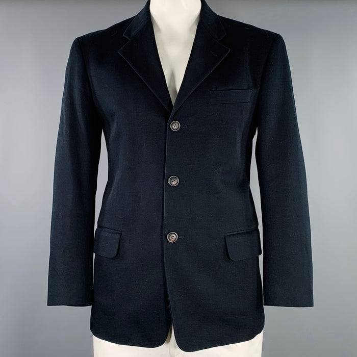 ISSEY MIYAKE Size L Black Twill Cotton Single Breasted Jacket