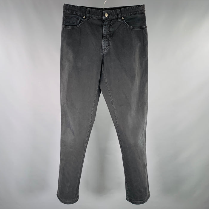 ERMENEGILDO ZEGNA Size 33 Black Cotton Blend Straight Jeans