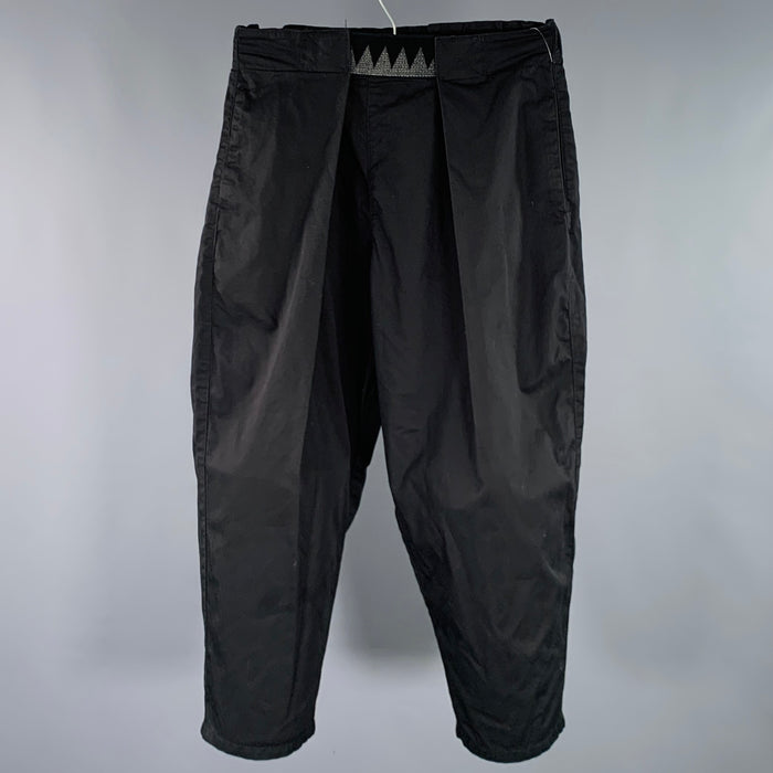 KAPITAL Size S -Easy Beach Go- Black Cotton Drop Crotch Casual Pants