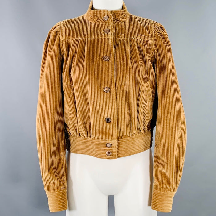 MARC JACOBS Size XS Camel Cotton Elastic Waistband Blouson Jacket