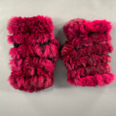 JOCELYN Size One Size Burgundy Knit Rabbit Gloves