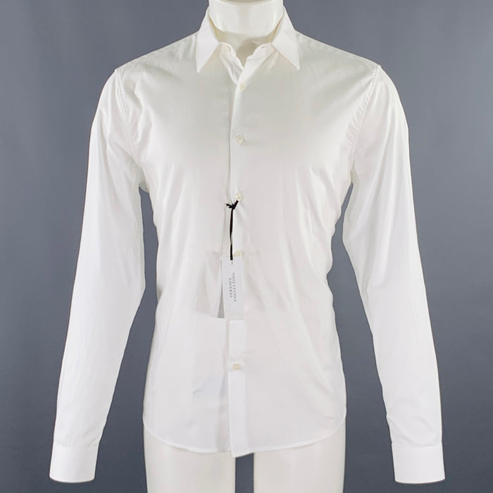 VERSACE COLLECTION Size M White Cotton Button Up Long Sleeve Shirt