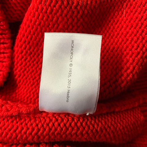 AU JOUR LE JOUR Size XS Red Black Knitted Wool Crew Neck Sweater
