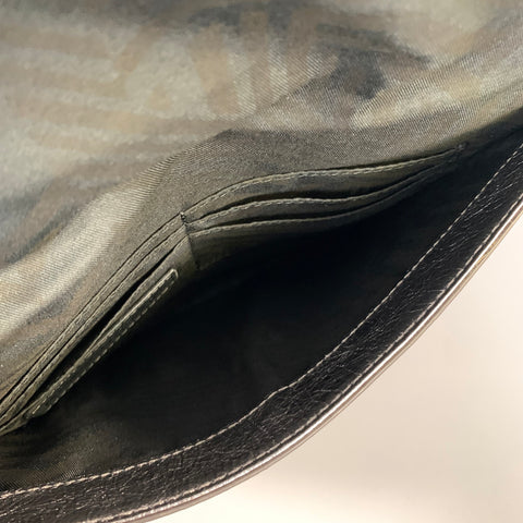 REBECCA MINKOFF SS2016 Silver Metallic Leather Envelope Clutch