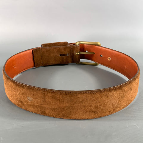 RALPH LAUREN Brown Leather Suede Belt