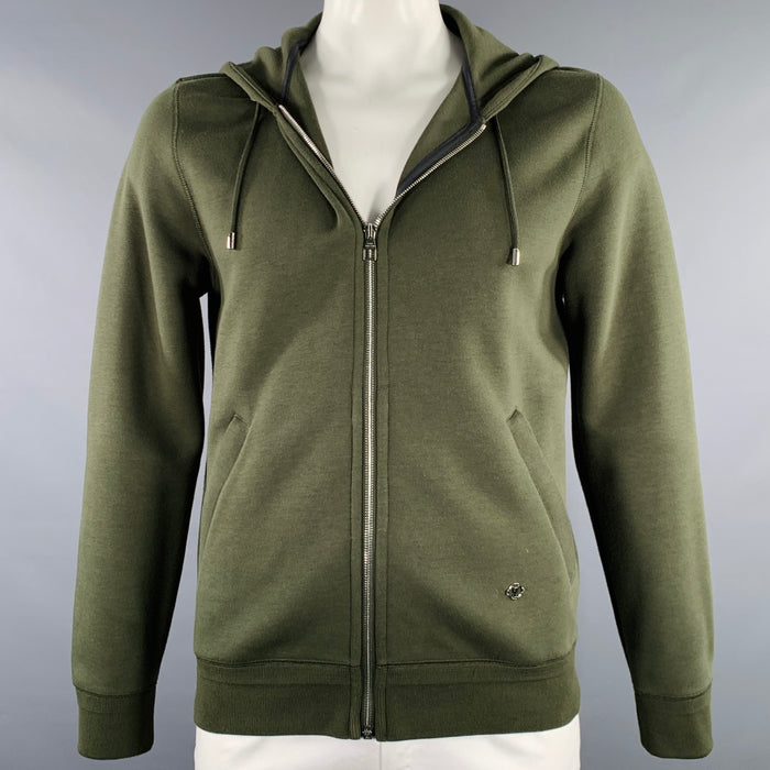 LOUIS VUITTON Size L Green Cotton Blend Hoodie Jacket