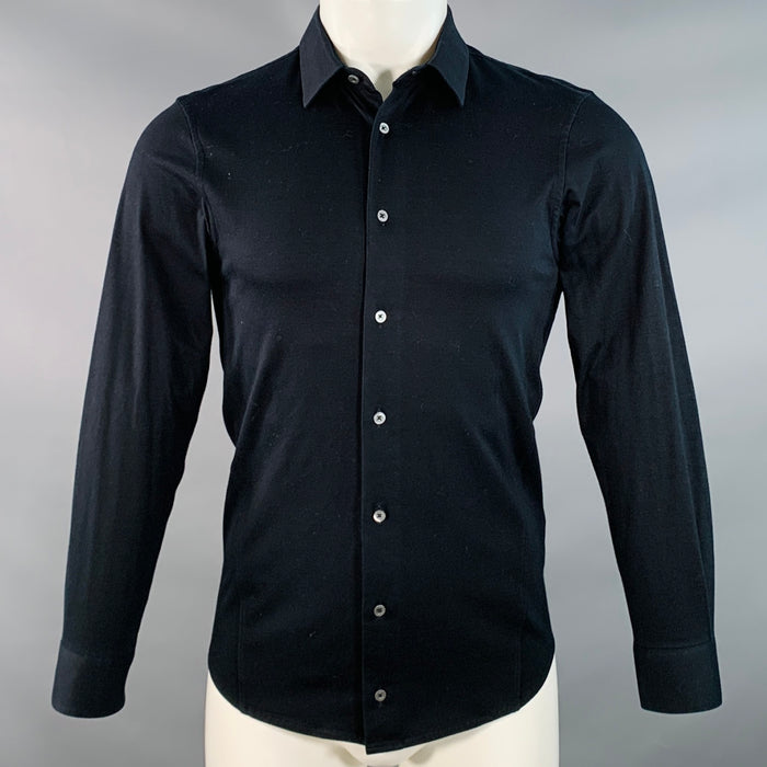 JIL SANDER Size 38 Black Cotton Blend Button Down Long Sleeve Shirt