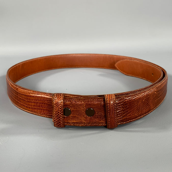 COACH Size 38 Brown Crackled Lizard Belt