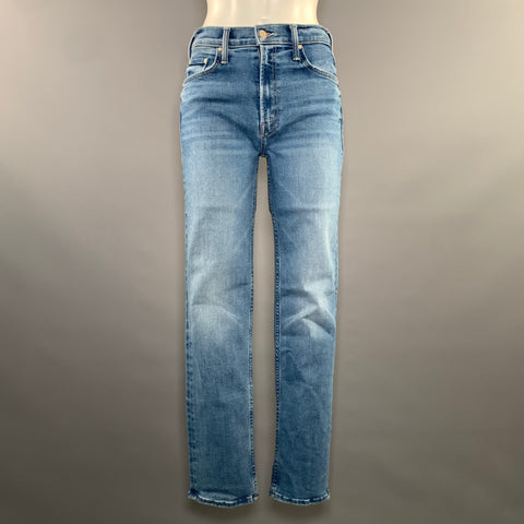 MOTHER Size 27 Blue Cotton Blend Straight leg Jeans