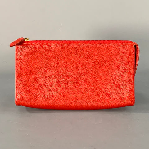 COACH Red Saffiano Leather Makeup Pouch