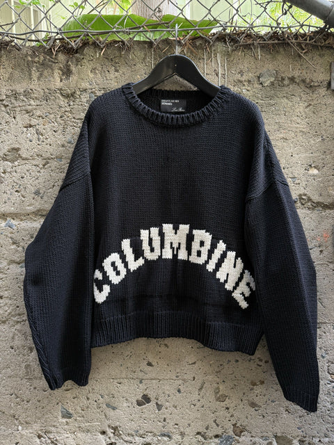 ENFANTS RICHES DEPRIMES SS2018 M Black White Knitted Cashmere Crew Neck Sweater