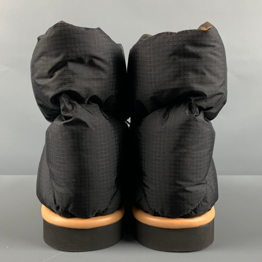 LOUIS VUITTON Size 8 Black Brown Nylon Monogram Boots