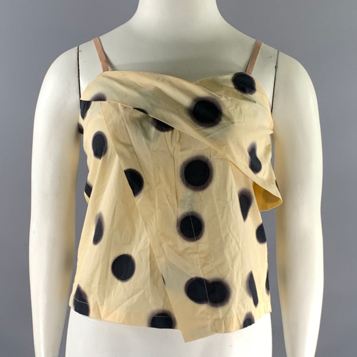 MARC by MARC JACOBS Size 8 Cream Black Cotton Blend Polka Dot Casual Top