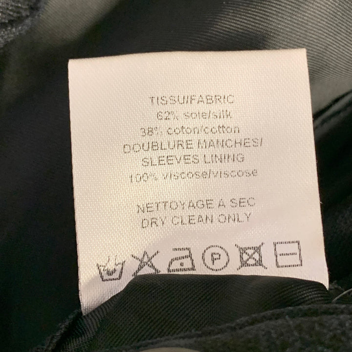 LANVIN Size L Black Silk Cotton Notch Lapel Jacket