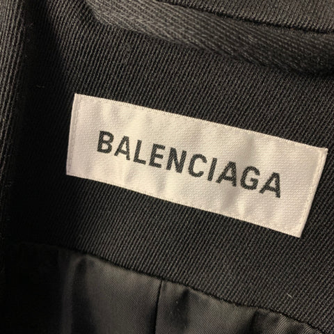 BALENCIAGA FW2020 Size M Black Wool Pagoda Coat
