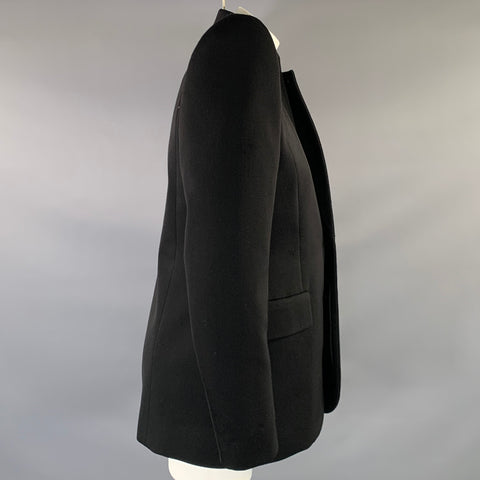BALENCIAGA FW2020 Size M Black Wool Pagoda Coat