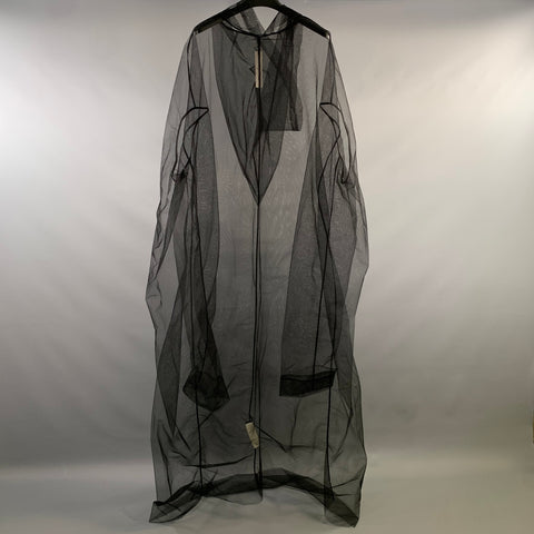 RICK OWENS SS2023 One Size Black Mesh Polyamide Hooded Coat