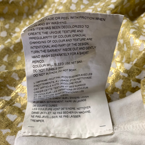 COMME des GARCONS AD2014 Size S Gold White Metallic Cotton Polyurethane Pullover