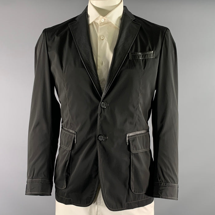 ARMANI COLLEZIONI Size S Regular Black Two Toned Polyester Sport Coat