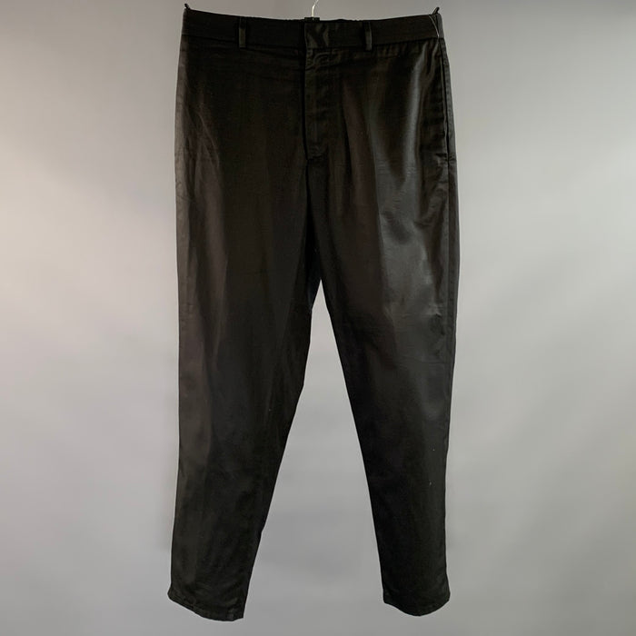 JIL SANDER Size 30 Black Cotton Zip Fly Casual Pants