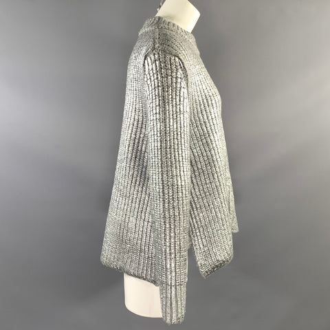 SEE By Chloe Size M Silver Polyamide & Viscose Metallic Sweater