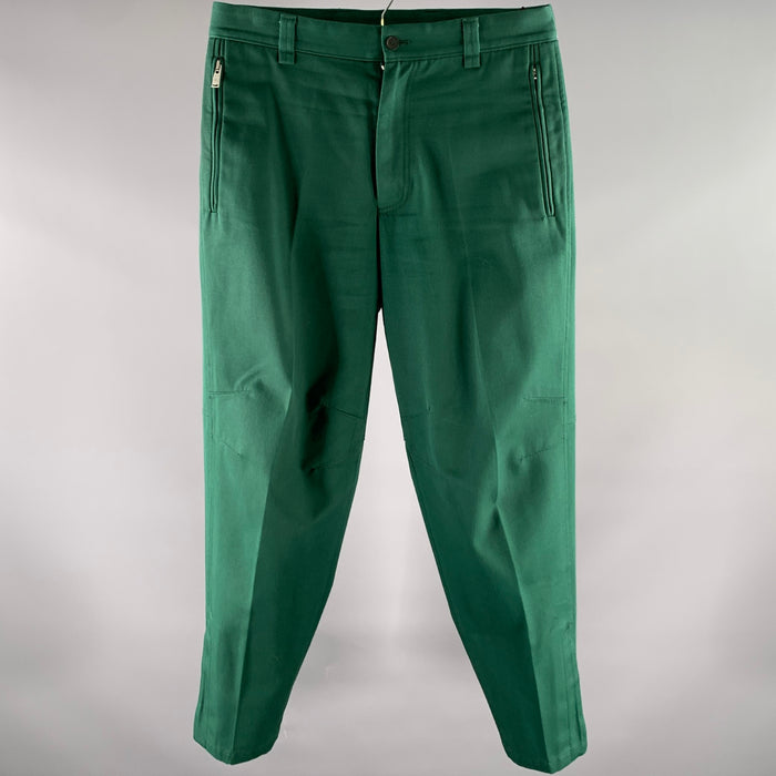 LANVIN Size 30 Green Cotton Blend Zip Fly Casual Pants