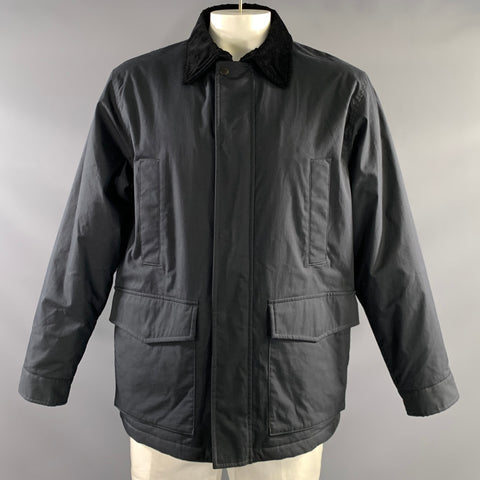JW ANDERSON Size L Navy Cotton & Nylon Zip Up Coat