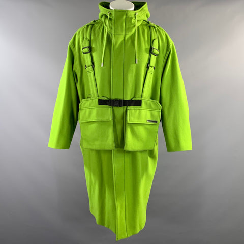 CHRISTIAN DADA Size 36 Green Wool Hooded Coat