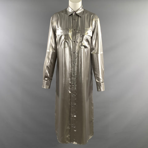 RALPH LAUREN Size 6 Silver Polyester Metallic Tunic Dress