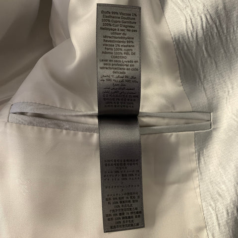 JOHN VARVATOS S2025 Chest Size 38 Silver Wrinkled Viscose Elastane Sport Coat
