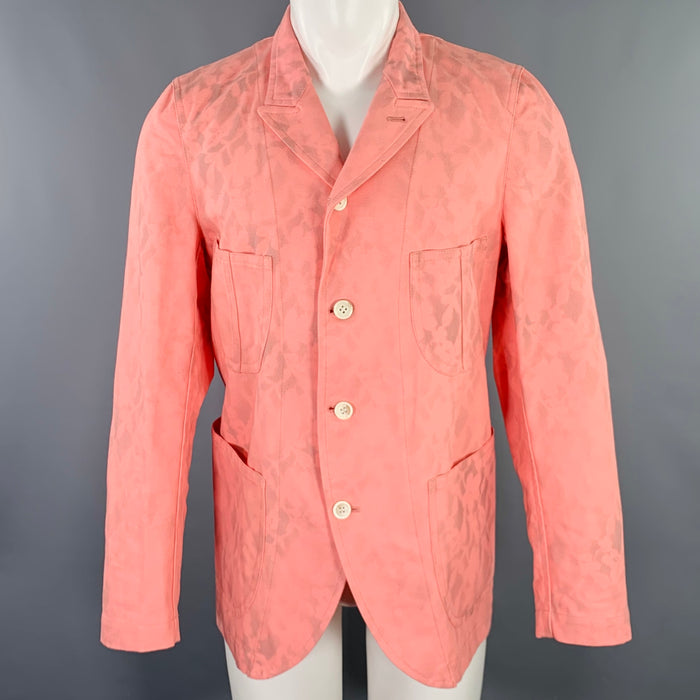 COMME des GARCONS SHIRT Size M Pink Grey Print Cotton Worker Jacket