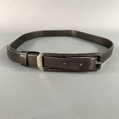 PRADA Waist Size 25 Brown Silver Leather Belt
