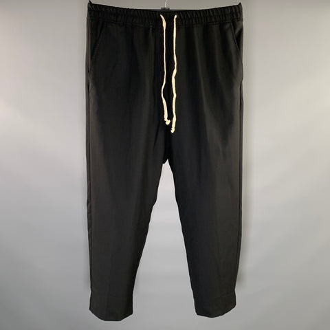NILI LOTAN Size L Black Wool Drop crotch Casual Pants