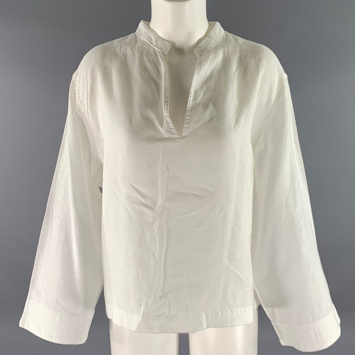 RALPH LAUREN Size XL White Linen Pull On Shirt