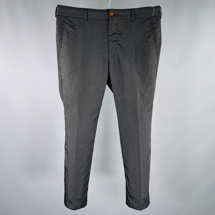 COMME des GARCONS HOMME PLUS Size S Black Polyester Flat Front Dress Pants