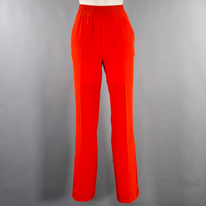 NEIL BARRETT Size M Red Silk Elastic Waistband Casual Pants