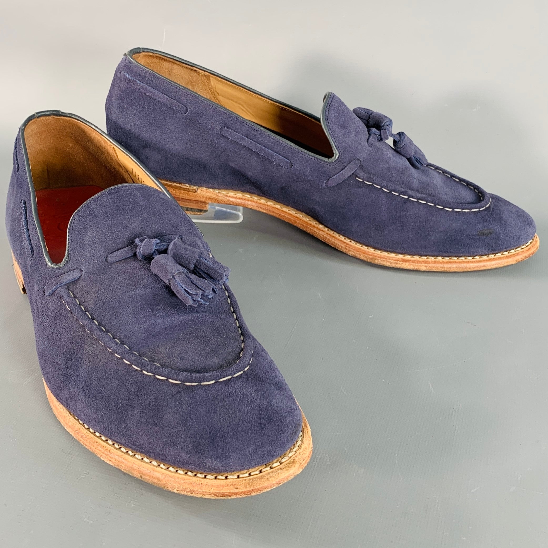 Grenson England - Scottie Men\'s Dark Brown Suede Tassel Loafers 9.5 UK 115130_leadenhall_threequarter  main image 4