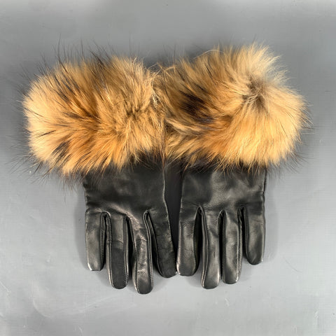 ECHO Size L Black Tan Sheepskin Leather Gloves