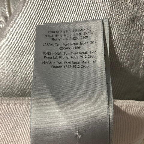 TOM FORD Size 32 Silver Cotton & Elastane Metallic Zip Fly Jeans