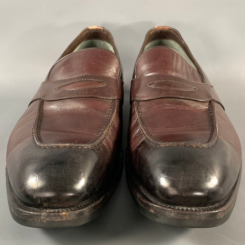 TOM FORD Size 10.5 Brown Leather Penny Loafers