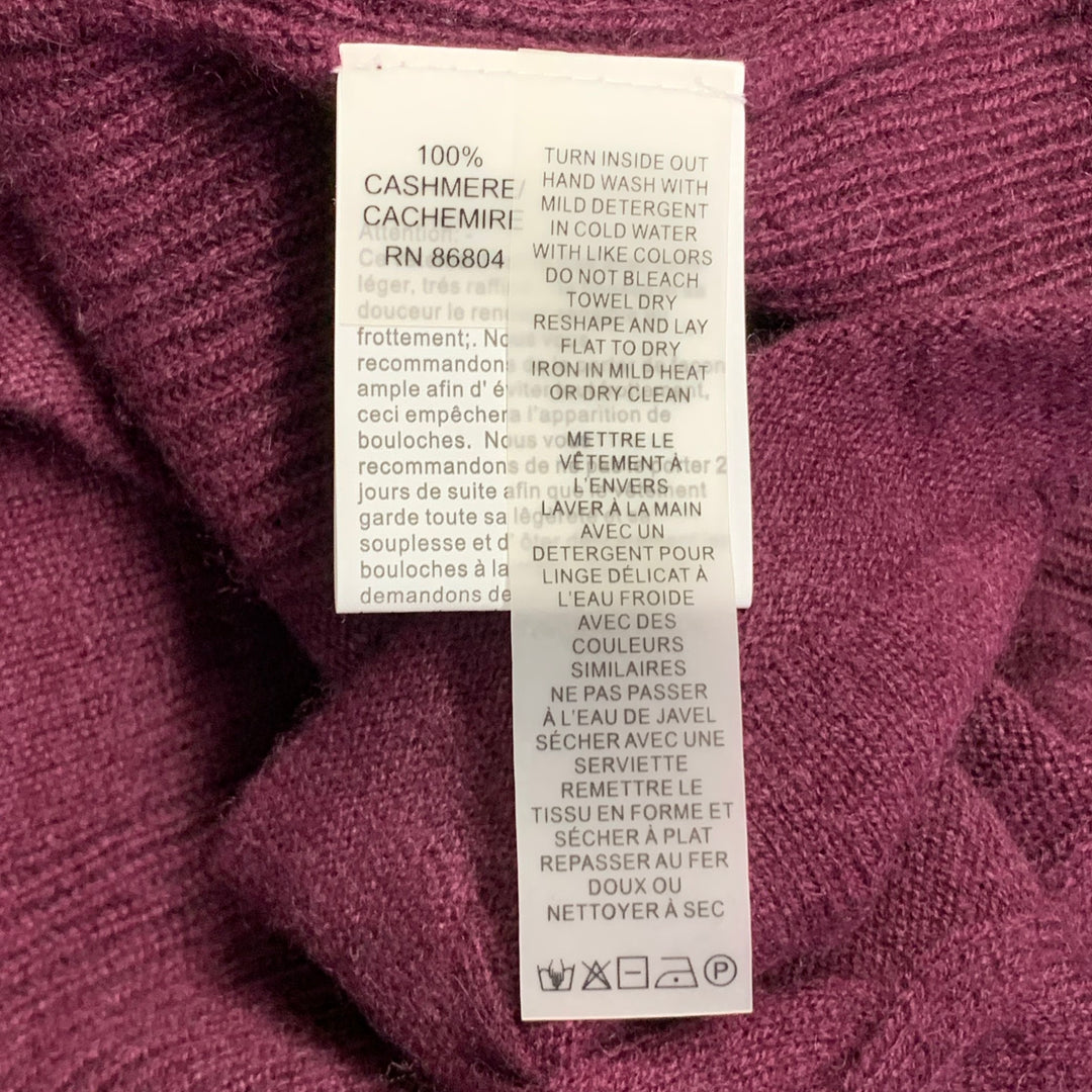 MAGASCHONI Size XS Purple Maroon Cashmere Cable Knit Turtleneck Sweater Dress