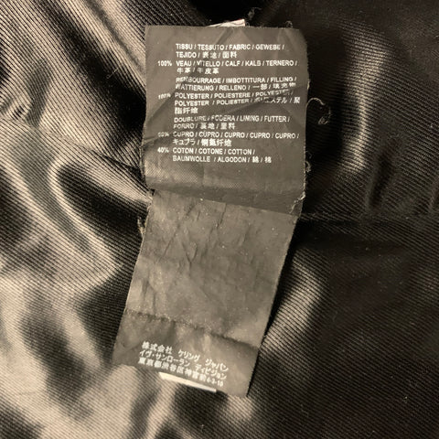 SAINT LAURENT Size 42 Black Distressed Leather Biker Jacket