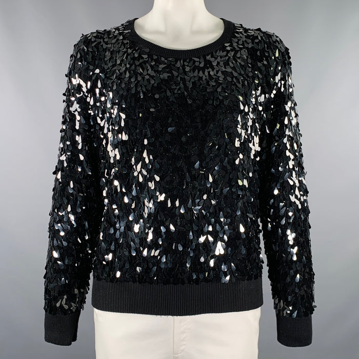 MICHAEL by MICHAEL KORS Size XL Black Sequined Cotton Blend Pullover
