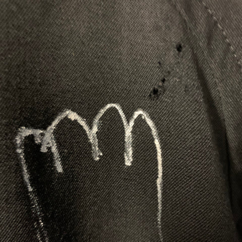 YOHJI YAMAMOTO S/S2021 Size L Black Hand Painted Wool Double Breasted Coat