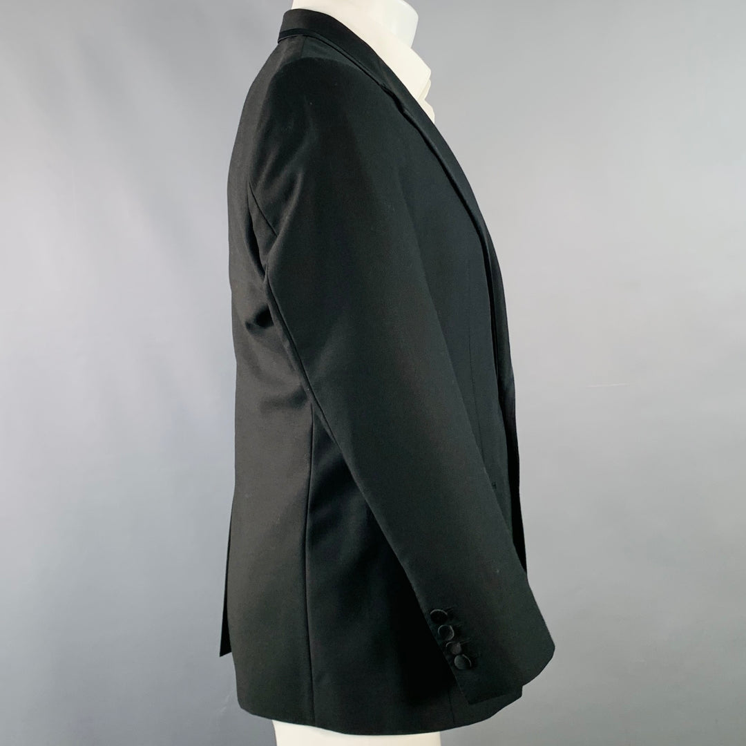DOLCE & GABBANA Size 38 Regular Black Bee Applique Wool Blend Sport Coat