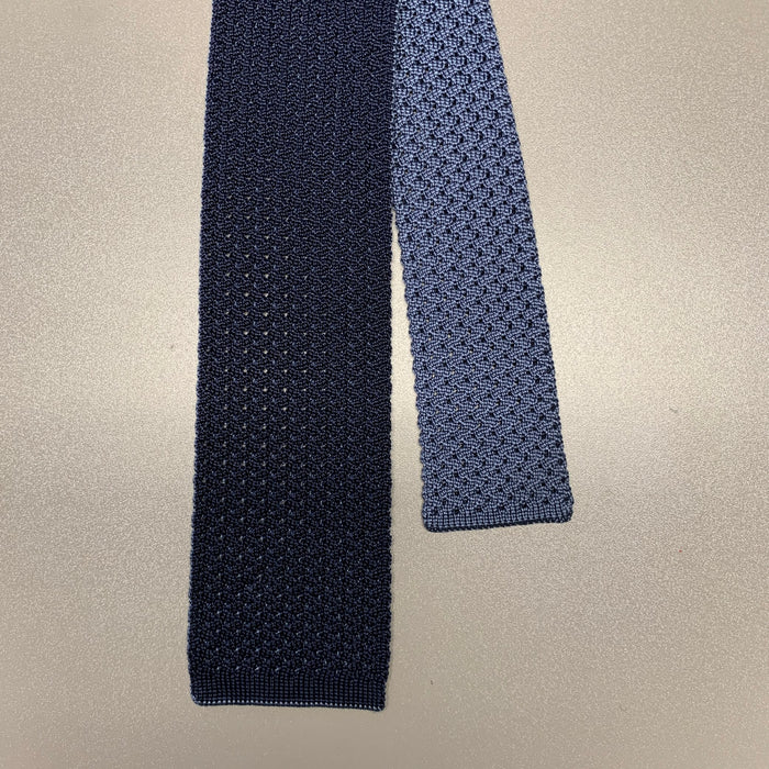 BRIONI Navy Blue Knitted Silk Tie