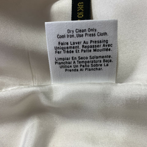 DONNA KARAN Size 8 Cream Wool & Rayon Notch Lapel Jacket Blazer