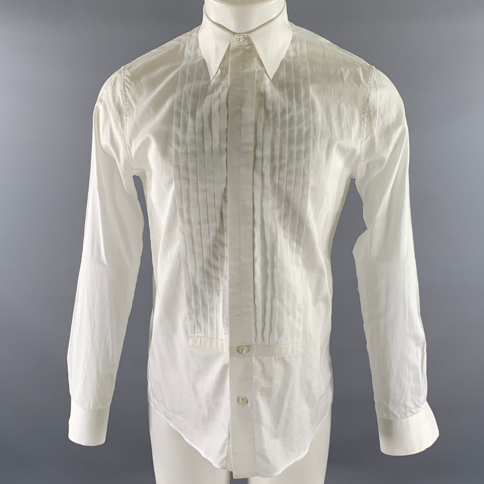 ALEXANDER MCQUEEN Size M White Cotton Tuxedo Frech Cuff Long Sleeve Shirt