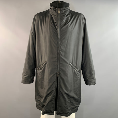 ARMANI COLLEZIONI Size 46 Black Polyester Blend Coat