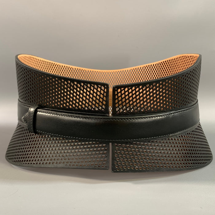 ALAIA Waist Size 25 Black Brown Diamond Leather Belt